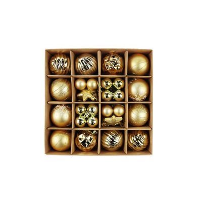 6cm Painted Box, Christmas Ball Set Christmas Tree Decoration Plastic Ball Hanging Golden