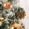 6cm Painted Box, Christmas Ball Set Christmas Tree Decoration Plastic Ball Hanging Golden view 4