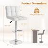 GOFLAME Bar Stools Set of 2, PU Leather Bar Chairs with Adjustable Height, 360 Swivel Seat, Footrest & Anti-Slip Metal Base, Armless Counter Height Barstools for Kitchen Island, Bistro, Pub, White view 3