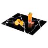 VSAR House Tempered Glass Cutting Board for Kitchen,16"x12" Glass Cutting Board with Anti-Slip Feet, Dishwasher Safe, Heat Resistant, Shatterproof, Scratch Resistant Black Whiten Marble Pattern view 1