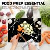 VSAR House Tempered Glass Cutting Board for Kitchen,16"x12" Glass Cutting Board with Anti-Slip Feet, Dishwasher Safe, Heat Resistant, Shatterproof, Scratch Resistant Black Whiten Marble Pattern view 3