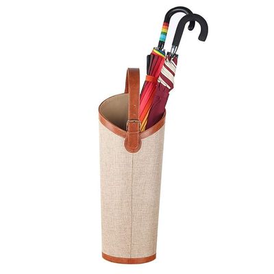LaseVe Umbrella Stand, Drain Tray Umbrella Stand Made of Leather, Umbrella Stand for Long/Short Umbrella Stand with drip Tray, Hanging Cane Holder Storage