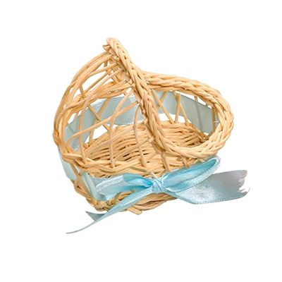 HUFFA 10pcs/Set Mini Woven Flower Basket Rattan Candy Box for Guests Bapteme Fille Wedding Gifts for Guests Favors (Color : 10pcs Blue)