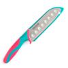 My First Chef's Knife for Kids - CARNATION/TEAL - w/Protective Safety Sheath - German Stainless Steel - Curved Finger Shield/Childrens Cooking Baking view 2