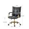 White Leather Office Chair 26 in. D X 22.2 in. W X 40 in. H Size, Adjustable Height Metal and Wood Frame Super Soft | All Season Pretty Ivory Shade Durable view 2