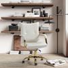 White Leather Office Chair 26 in. D X 22.2 in. W X 40 in. H Size, Adjustable Height Metal and Wood Frame Super Soft | All Season Pretty Ivory Shade Durable view 4