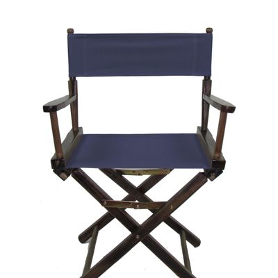 TLT Contemporary 18 Inch Table Height Walnut Frame Director's Chair - Navy