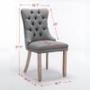 TUNGTAR High End Tufted Contemporary Flax Upholstered Linen Dining Chair Set of 2,Parson's Chairs with Solid Wood Legs Nailhead Trim for Kitchen Dining Room Living Room 2-Pcs Set (Gray, SW6801GY) view 3