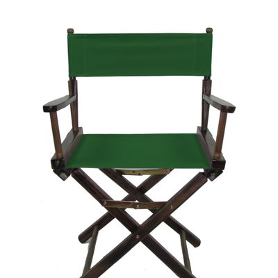 TLT Contemporary 18 Inch Table Height Walnut Frame Director's Chair - Hunter Green