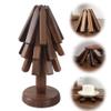 Black Walnut Wood Table Mat, Trivet Tree for Wood Coasters Set of 3,Housewarming Table Decorations Wood Placemats, Space Saving Trivets for Hot Pots and Pans1 Set view 1