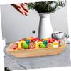 BESTOYARD Food Tray Decor Wood Tray Wood Platter Serving Tray Snack Tray Household Tray Food Tea Tray Appetizer Tray Fruit Bread Serving Dish Fruit Platter Dessert Tray Wooden Water Cup view 3