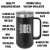 Rogue River Tactical Funny Screw Biden Joke Heavy Duty Stainless Steel Black Coffee Mug Tumbler With Lid Novelty Cup Great Gift Idea For Conservative or Republican FJB Let's Go Brandon view 2