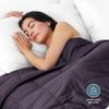 Bare Home Weighted Blanket Full or Queen Size 15lb (48" x 72") for Adults - All-Natural 100% Cotton - Premium Heavy Blanket Nontoxic Glass Beads (Eggplant, 48"x72") view 2