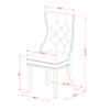 East West Furniture DAP3F13 Dallas Parson Dining Chairs - Button Tufted Nailhead Platinum Gray Polyester Fabric Padded Chairs, Set of 2, Mahogany view 3