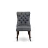 East West Furniture DAP3F13 Dallas Parson Dining Chairs - Button Tufted Nailhead Platinum Gray Polyester Fabric Padded Chairs, Set of 2, Mahogany view 4