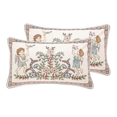 bilin gaier Rectangle Throw Pillow Covers Pack of 2,Green Cozy Velvet Farmhouse with Angles and Floral Pattern Pillowcases,Decor Lumbar Pillows Cushion Covers for Couch Sofa Bed Car Chair,12"x20"