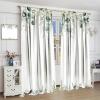 Autumn Leaves Curtains, Watercolor Floral Eucalyptus Leaves White Background Natural Fall Thanksgiving Botanical Theme for Bedroom Living Room Blackout Curtains63X63 Inch view 4