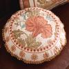 bilin gaier Throw Pillow Covers Pack of 2,Orange Floral Farmhouse with Wild Flowers Pattern Cozy Velvet Pillowcases,Decoration Round Pillows Cushion Covers for Couch Sofa Bed Car Chair,Diameter 16" view 2