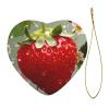 Christmas Ornaments with Gold Ribbon Christmas Tree Ceramic Hanging for Holiday Lovely Strawberry Heart Ceramic Ornaments Crafts Christmas Tree Decorations Home Ornament for Christmas Trees view 2