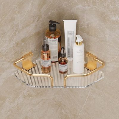 BAHELS Corner Shower Caddy Toilet Bathroom Acrylic Shelf, Bathroom Tripod, Shower Caddy Shelf Organizer Rack Shower Organizer (Color : Gold 1 layer)