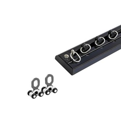 Ultra-Thin Ceiling Curtain Track 6.6ft, Hidden Room Divider Curtain Rails With Rollers & Installation Hardware, Complete Track System For Bedroom, Living Room & Kitchen(Black,1.8M/6ft/2*90CM)