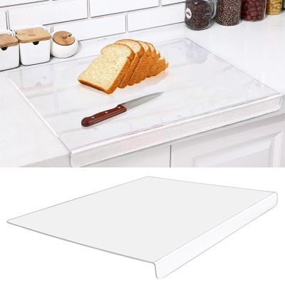 Acrylic Cutting Boards for Kitchen CounterClear Cutting Board for Countertop with Lip, Upgraded Thicker Non-Slip Transparent Acrylic Cutting Board for Countertop for Home (18 * 14in) (Large)