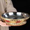7.87" Buddhism Stainless Steel Resin Fruit Dish Auspicious Tibetan Sculpture view 2