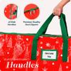 Christmas Tree Storage Bag - Stores 9 Foot Artificial Xmas Holiday Tree, Durable Waterproof Material, Zippered Bag, Carry Handles - Protects Against Dust, Insects and Moisture (Red Printed) view 4