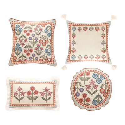 bilin gaier Throw Pillow Covers Set of 4,Cottage Rustic Farmhouse with Wild Flowers Pattern Linen Pillowcases,Decor Lumbar Square Round Pillows Cushion Cover for Couch Sofa Bed Chair Car