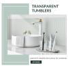 Aomasi Toothbrush Holders for Bathroom, 2 Pack Transparent Glass Tumbler Cups, Modern Thick Glassware view 3