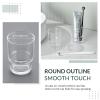 Aomasi Toothbrush Holders for Bathroom, 2 Pack Transparent Glass Tumbler Cups, Modern Thick Glassware view 4