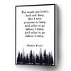 Robert Frost Quote Modern Canvas Wall Art These Woods Are Lovely, Dark And Deep Poster Tree Print For Living Room Bedroom Office School Wall Decor Ready To Hang(Wood Framed 12" X 16") view 1