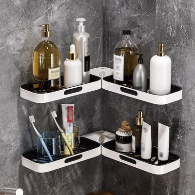 BAHELS Corner Shower Caddy Wall Mounted Bathroom Shower Storage Shelf, Cosmetics Holder Adjustable Organizer Corner Shelves Fit Bath Kitchen Shower Organizer (Color : Type d)