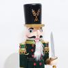 Christmas Nutcracker Figures Wooden Nutcracker Ornament Xmas Wooden Nutcracker Sculpture Wooden Nutcracker Soldier for Xmas Tree Home Office Party Gift - Green view 4
