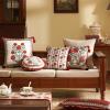 bilin gaier Vintage Throw Pillow Covers Pack of 4,Red Cozy Velvet with Leaves and Floral Pattern Pillowcases,Decor Square Round Lumbar Pillows Cushion Covers for Living Room Couch Sofa Bed Car view 2