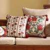bilin gaier Vintage Throw Pillow Covers Pack of 4,Red Cozy Velvet with Leaves and Floral Pattern Pillowcases,Decor Square Round Lumbar Pillows Cushion Covers for Living Room Couch Sofa Bed Car view 3