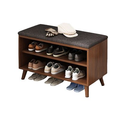 FORINC Shoe Storage Bench Organizer, 2 in 1 Shoe Rack and Shoe Bench, Padded Seat Shoe Bench with Storage Shelf for Entry, Bedroom, Closet, Living Room, Hallway (D 60x30x50cm)
