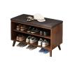 FORINC Shoe Storage Bench Organizer, 2 in 1 Shoe Rack and Shoe Bench, Padded Seat Shoe Bench with Storage Shelf for Entry, Bedroom, Closet, Living Room, Hallway (D 60x30x50cm) view 1