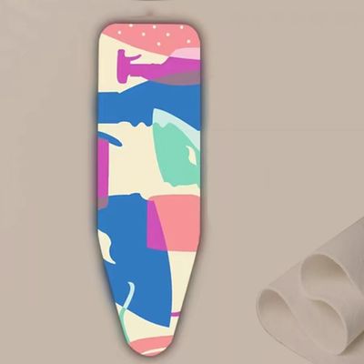 DOUKI Ironing Board Cover and Pad 15"x 45" Ironing Board Replacement Pad and Cover, Cotton Iron Board Cover, Resist Scorching and Staining, Easy Fit (Color : Colored, Size : 14x40 Inch(100x34cm))