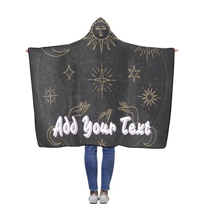 Custom Hooded Blankets Comfy Wearable Blanket Hoodie Personalized Sun Moon Blanket Christmas Gift for Women Men