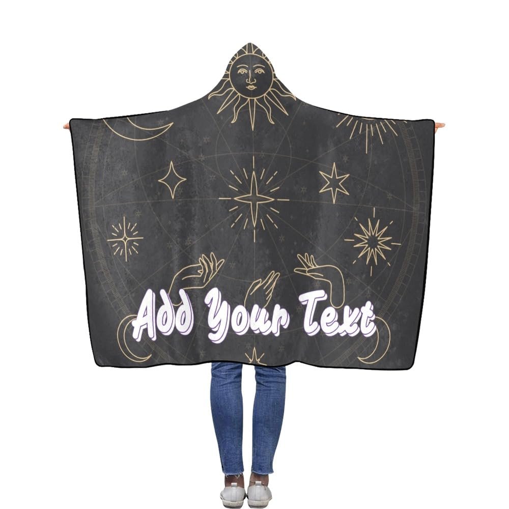 Custom Hooded Blankets Comfy Wearable Blanket Hoodie Personalized Sun Moon Blanket Christmas Gift for Women Men