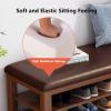 FORINC Shoe Storage Bench Organizer, Entry Bench with Storage Solid Wood Shoe Bench, 2-Tier / 3-Tier Shoe Rack Organizer for Living Room, Bedroom, Bathroom (2 Layer 100x30x44cm) view 3
