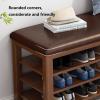 FORINC Shoe Storage Bench Organizer, Entry Bench with Storage Solid Wood Shoe Bench, 2-Tier / 3-Tier Shoe Rack Organizer for Living Room, Bedroom, Bathroom (2 Layer 100x30x44cm) view 4