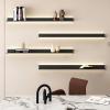 EMYJAY Floating Shelves Wall Mounted, LED Light Aluminum Wall Shelves Floating Shelves Sturdy and Durable Stability and Good Carrying Capacity (Color : Black, Size : 70x23x6cm) view 1