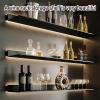 EMYJAY Floating Shelves Wall Mounted, LED Light Aluminum Wall Shelves Floating Shelves Sturdy and Durable Stability and Good Carrying Capacity (Color : Black, Size : 70x23x6cm) view 4