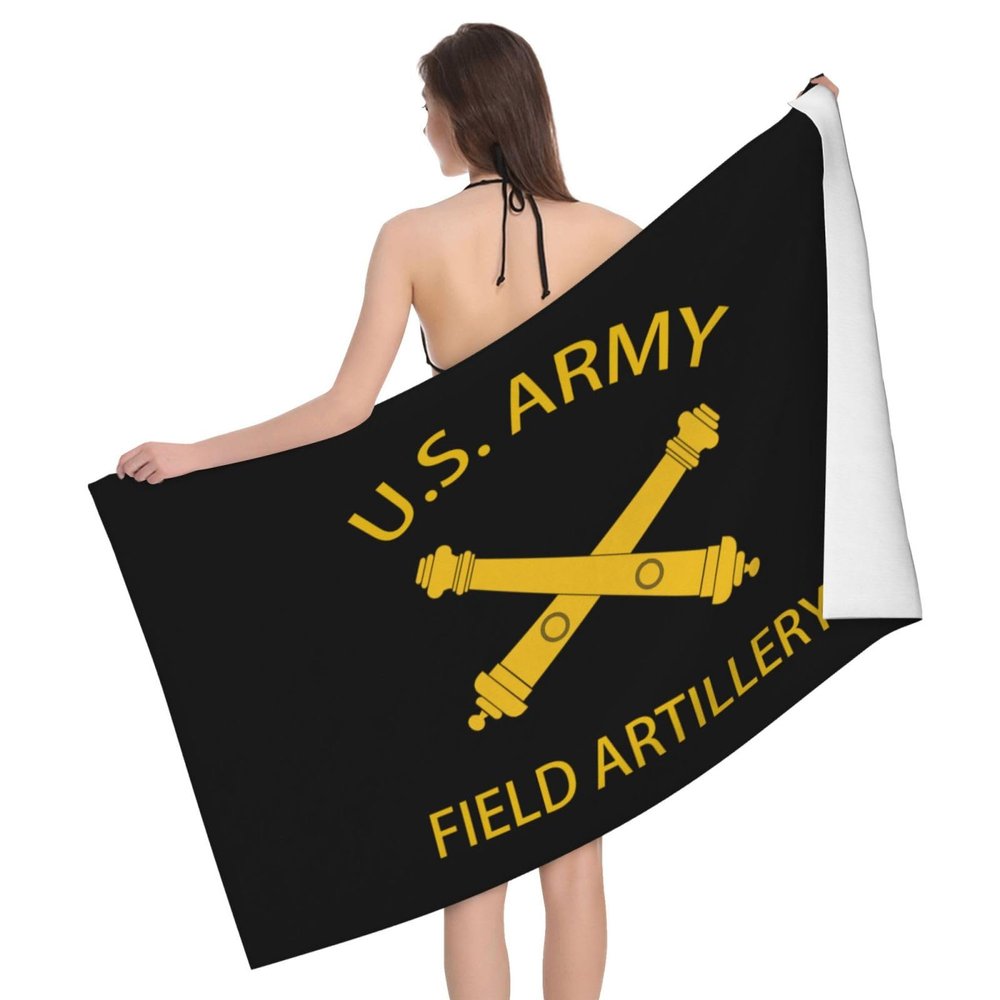 Us Field Artillery Veteran Oversized Beach Towel - Quick-Dry Microfiber Perfect for Swimming, Yoga, and More - Stay Comfortable and Dry