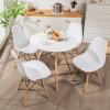 Tangkula Dining Table Set for 4, Round Kitchen Table and Chairs Set of 4 with Ergonomic Seat & Solid Wood Legs, 5-Pieces Modern Dining Set for Kitchen and Living Room view 1