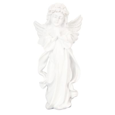 Miskall Angel Statue Guardian Angel Statue Resin White Wings Angel Statue Memorial Cherub Sculpture for Shelf Table Living Room Bedroom Decor Figurine Religious Memorial Gift 10.8in
