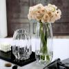 Large Flower Vase,11 inch,GIDARY Thickened Clear Ribbed Glass Vase for Bookshelf,Dinner Table,Indoor Office Desktop,Meeting Room,Home Christmas Day Decoration view 2