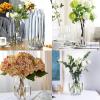 Large Flower Vase,11 inch,GIDARY Thickened Clear Ribbed Glass Vase for Bookshelf,Dinner Table,Indoor Office Desktop,Meeting Room,Home Christmas Day Decoration view 4